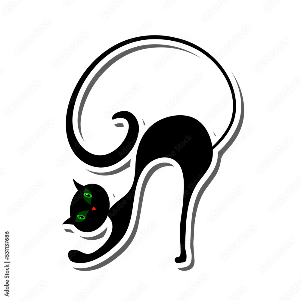 Halloween Cat Sticker Halloween Cat Sticker