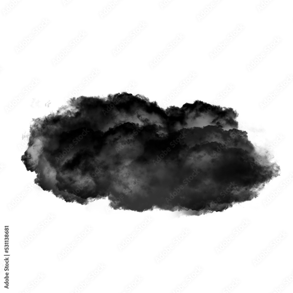 Black cloud isolated over white background 3D illustration Black cloud isolated over white background 3D illustration