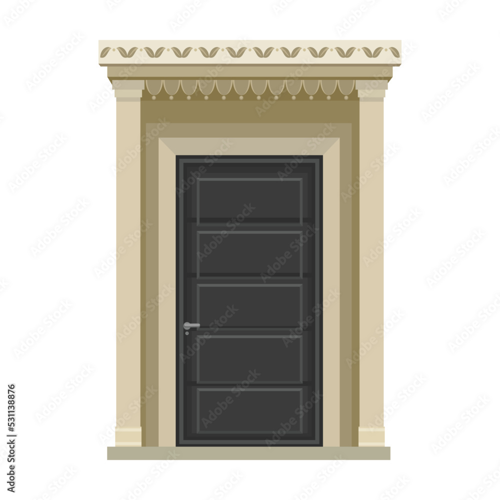 Door of wooden vector cartoon icon. Vector illustration old door on white background. Isolated cartoon illustration icon wood door of house . Door of wooden vector cartoon icon. Vector illustration old door on white background. Isolated cartoon illustration icon wood door of house .