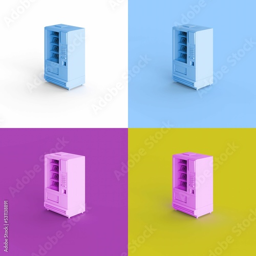 Collage of mikrotik haps in white, blue, violet and yellow backgrounds photo