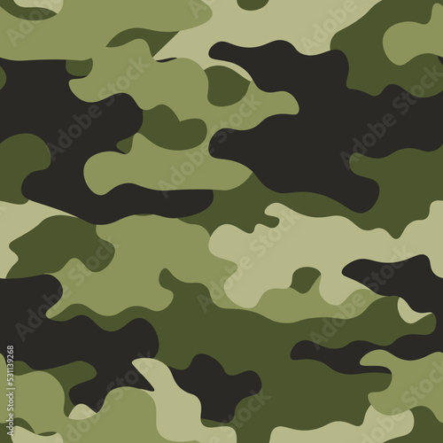 Camouflage seamless pattern. Abstract modern vector military background. Fabric textile print.