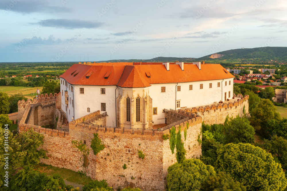 Aerial view about Castle of Siklós, which located at the southern foot of the Villány mountains.