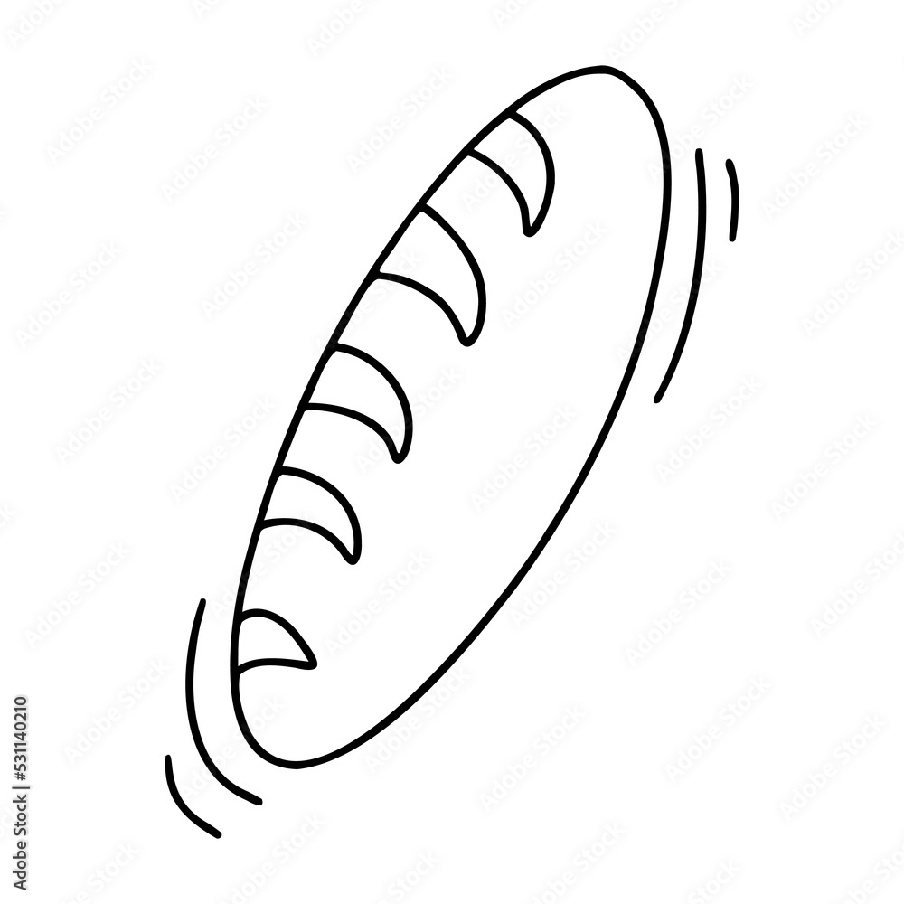 Doodle cartoon contour bread Doodle cartoon contour bread