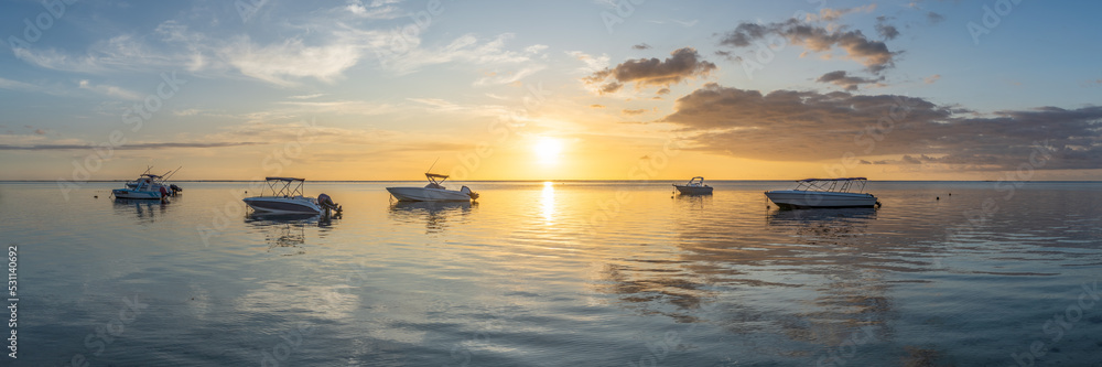 Sunset panorama by the sea on Mauritius island Sunset panorama by the sea on Mauritius island
