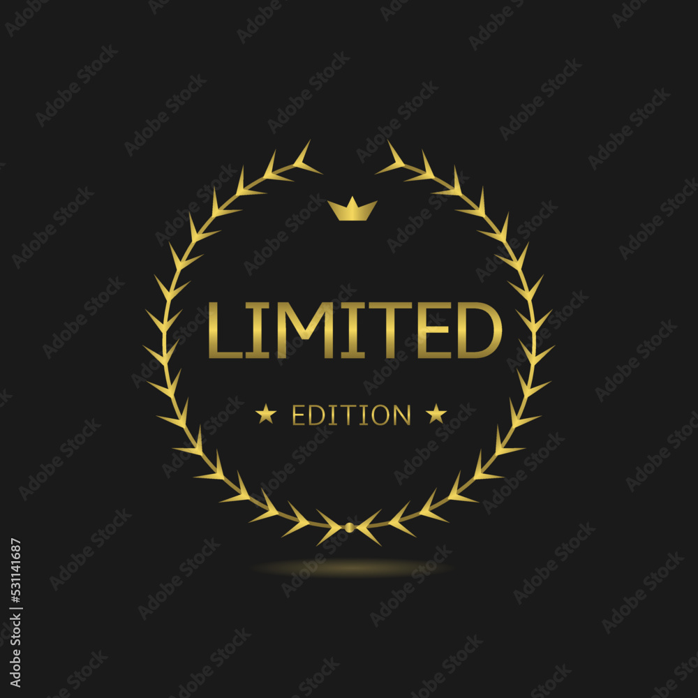 Limited edition golden laurel wreath label Limited edition golden laurel wreath label