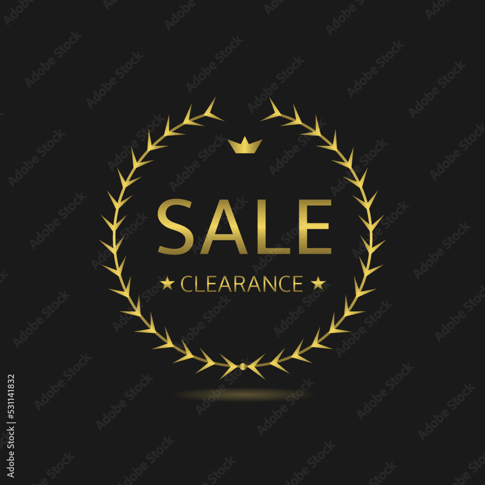 Fototapeta premium Sale clearance Golden laurel wreath label