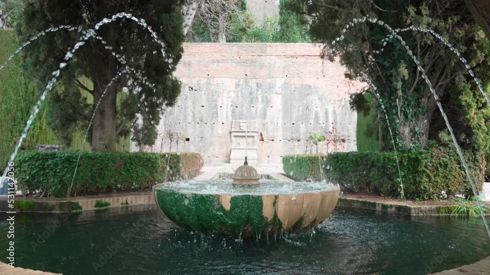 GRANADA, SPAIN - March 2022 : Alhambra fortress in Granada, Spain GRANADA, SPAIN - March 2022 : Alhambra fortress in Granada, Spain