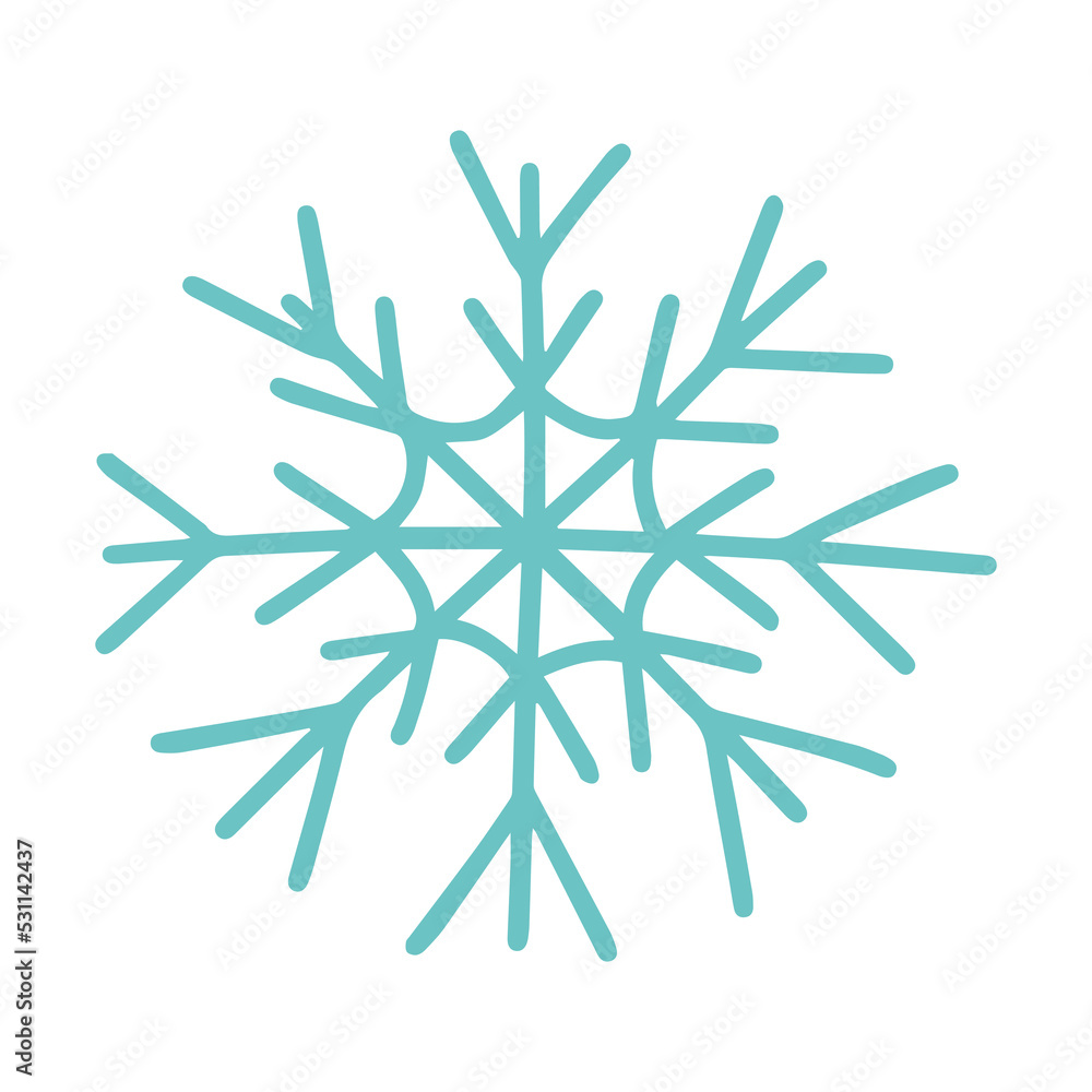 Doodle snowflake vector illustration. Hand drawn simple snowflake isolated. Doodle snowflake vector illustration. Hand drawn simple snowflake isolated.