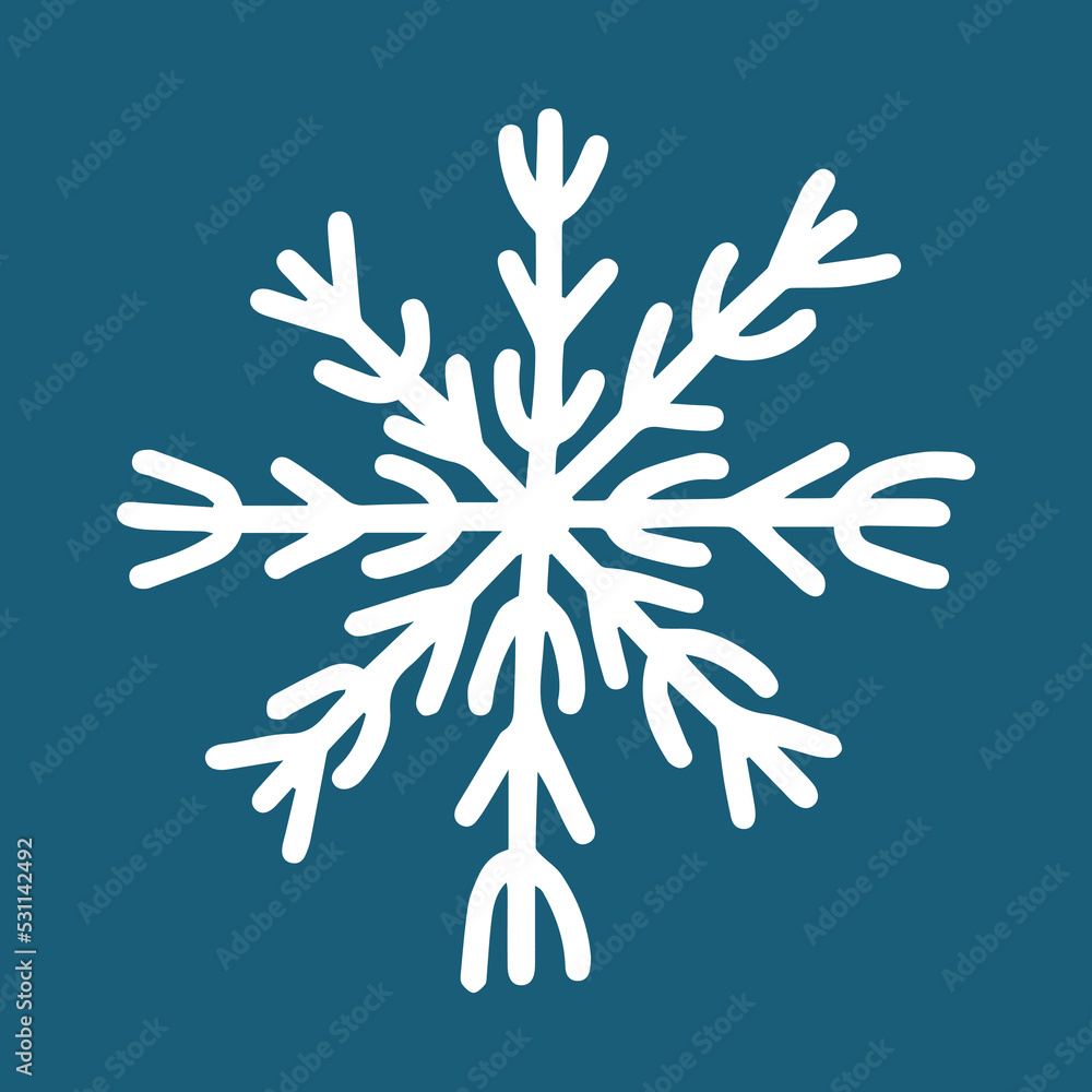 Doodle snowflake vector illustration. Hand drawn simple snowflake isolated. Doodle snowflake vector illustration. Hand drawn simple snowflake isolated.