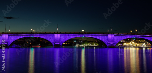 Photography London Bridge at night in Lake Havasu Arizona