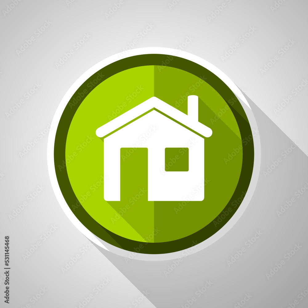 Home green vector icon, flat design house symbol Home green vector icon, flat design house symbol