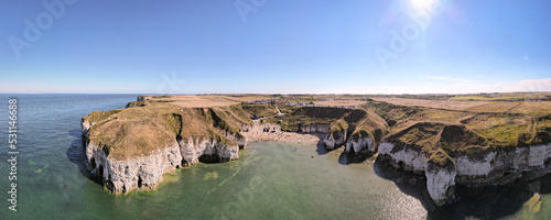 Aerial view of Flamborough Head North Landing photo