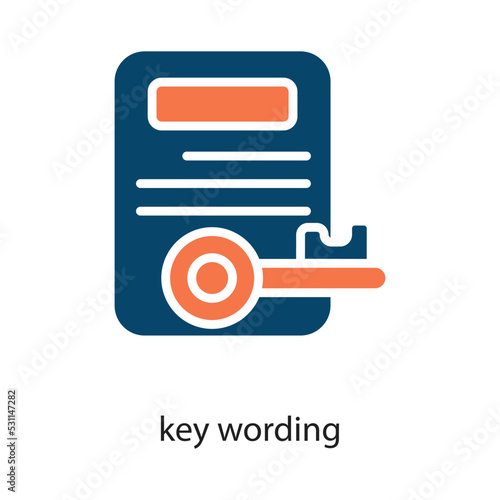 key wording Solid Vector Icon Design illustration on White background. EPS 10 File