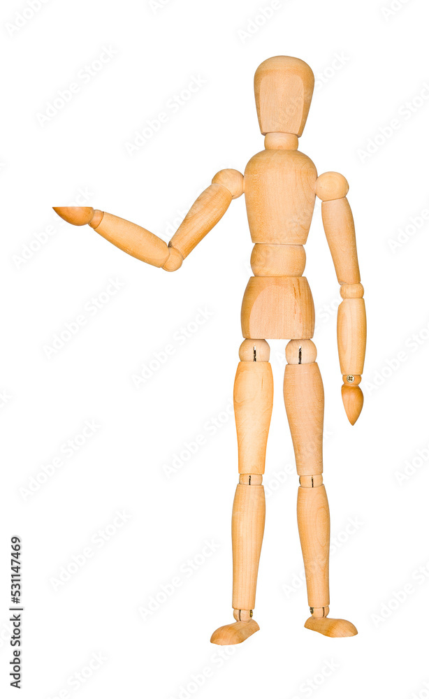 Wooden mannequin talking and explaining pose Wooden mannequin talking and explaining pose