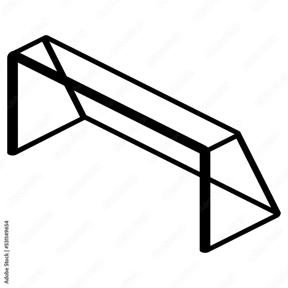 soccer gate isometric isolated icon soccer gate isometric isolated icon