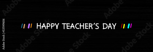 Lettering on a black background, happy teacher's day.