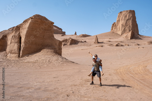 Couple in the middle of the desert