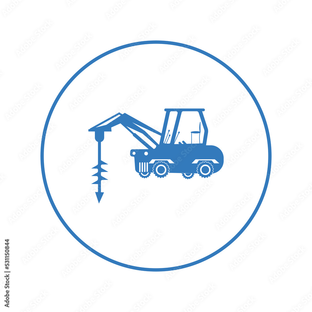 Speed drill industrial tractor icon | Circle version icon |