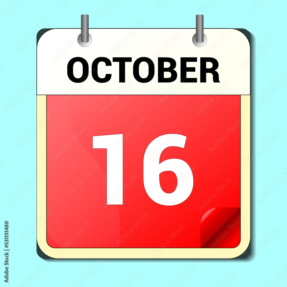 Fototapeta premium calendar vector drawing, date October 4 on the page