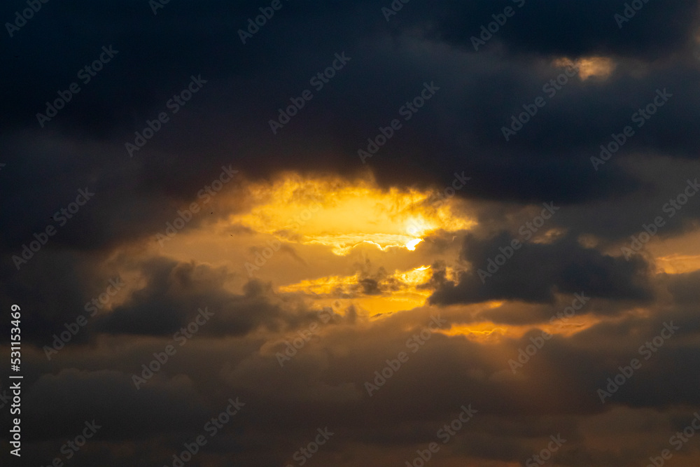 Dramatic sky, Sunset and Dark Clouds and fantastic sky