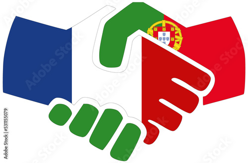 France - Portugal handshake