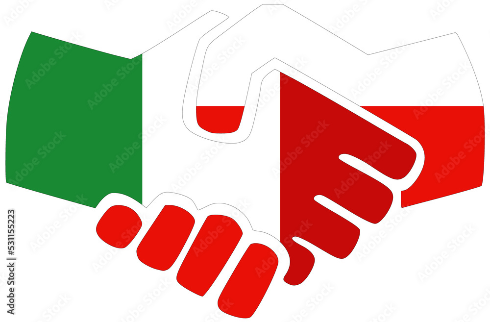 Italy - Poland handshake