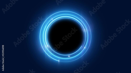 moving circles are intertwined. Circles rotating with the light. The lights follow in the direction of movement 4K video