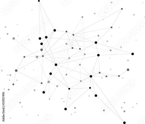 Network Connecting dot polygon background. Concept of Network Business, technology, Data and chemical. Dot connect line abstract background represent futuristic network and data transformation