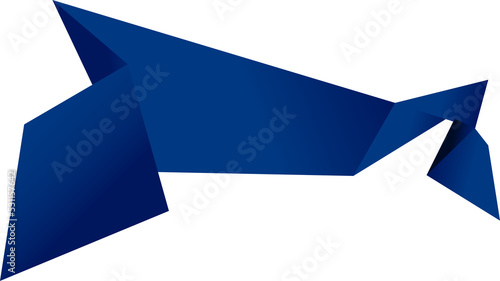 Vector label polygon fold paper graphic.