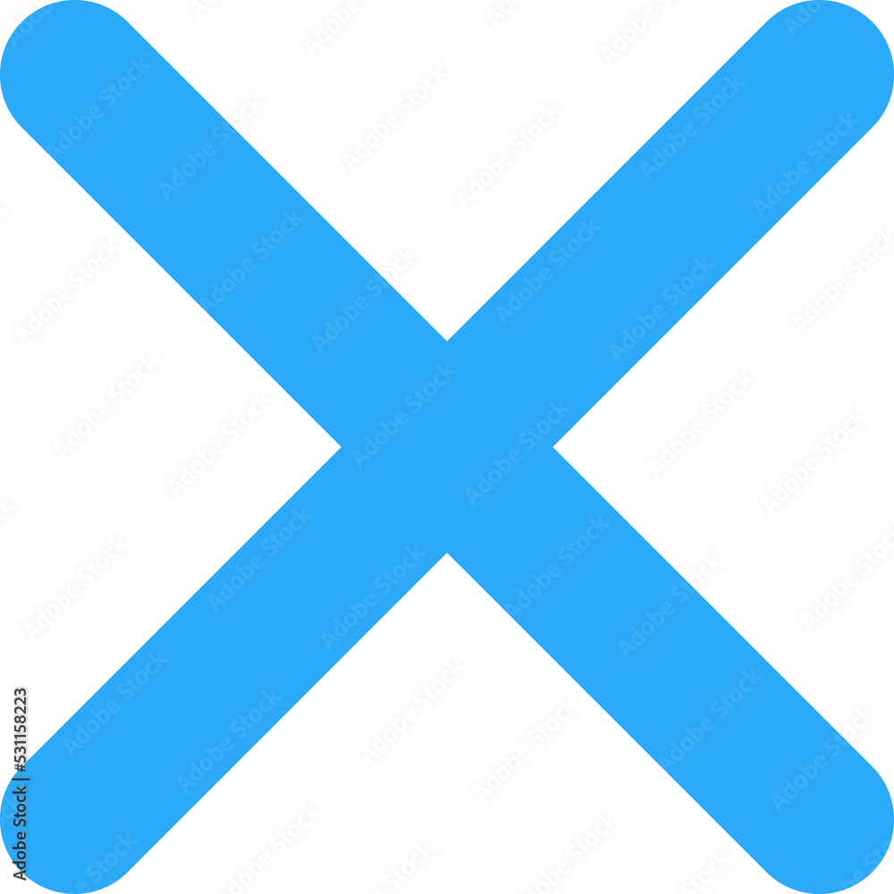 Fototapeta premium blue icon of stop and cancel