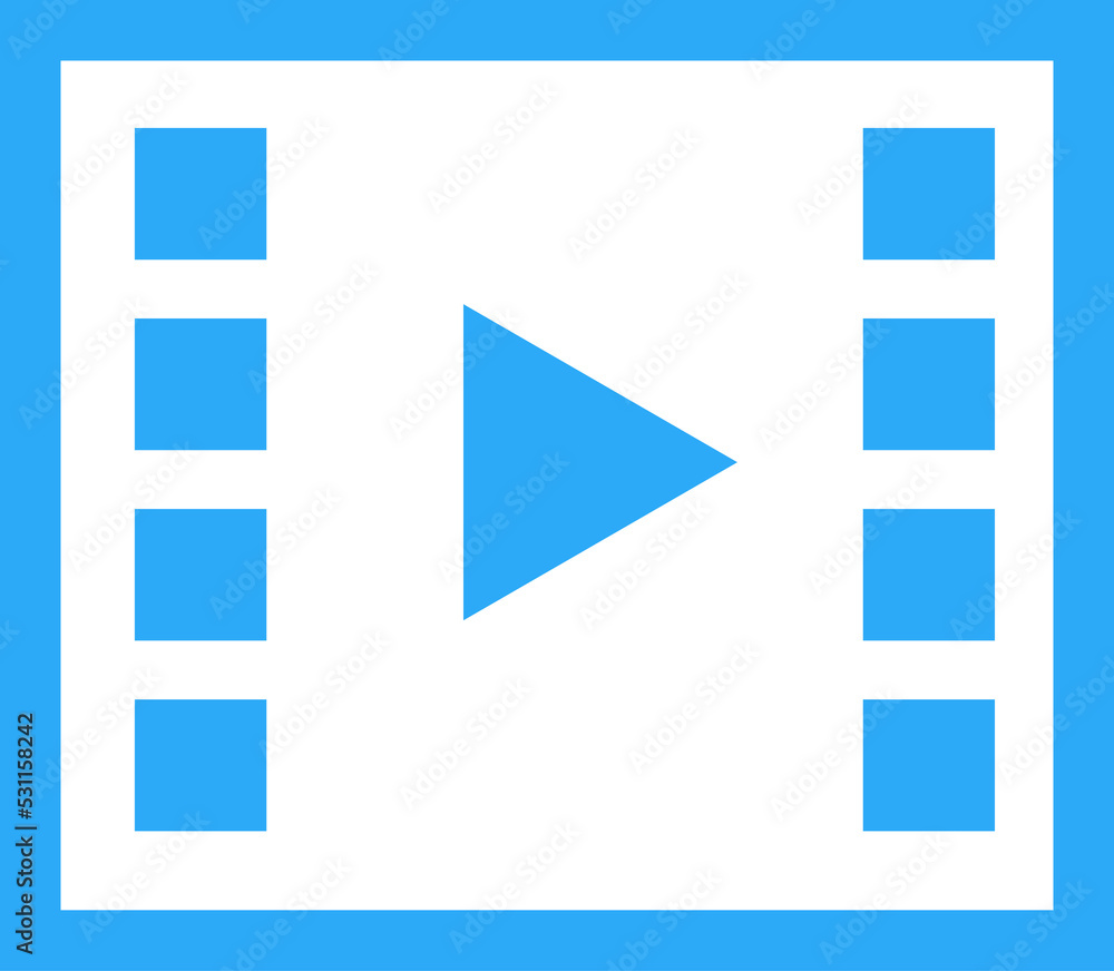 blue icon of video file