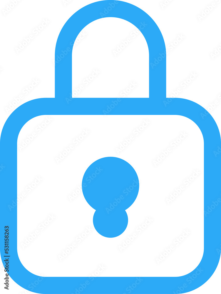 blue icon of lock and security blue icon of lock and security