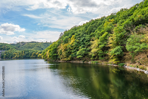 Lake Rursee  In the middle of the Eifel National Park  surrounded by unique natural scenery and unspoilt nature