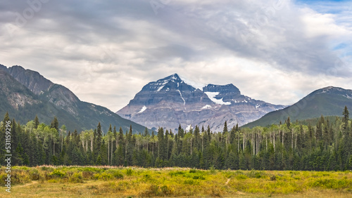 Landscape with the highest point in the Canadian Rockies,