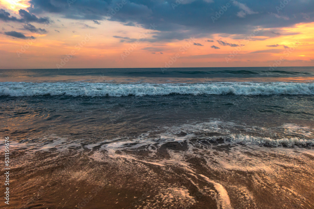 Beautiful beach sunset panorama