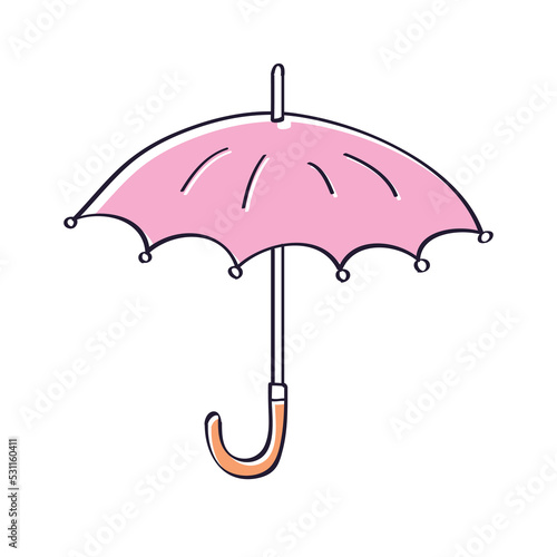 Pink umbrella isolated vector illustration