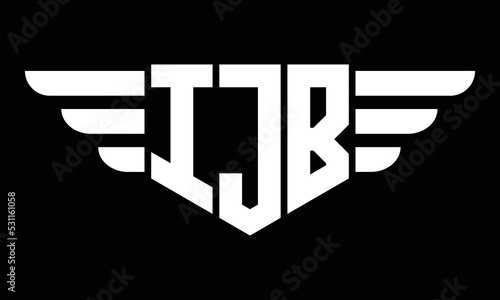 IJB three-letter geometric initial letter logo design template. photo