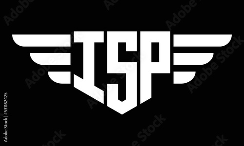ISP three-letter geometric initial letter logo design template.