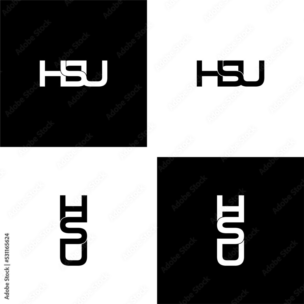 hsu letter original monogram logo design set hsu letter original monogram logo design set