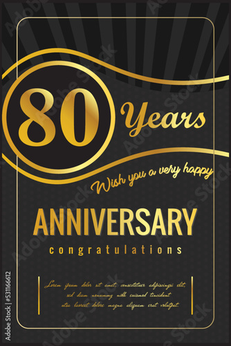 Anniversary luxury retro background 80 years