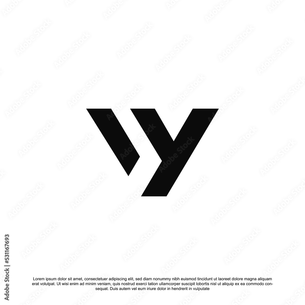 Creative letter WY or VY design vector for your brand or business Creative letter WY or VY design vector for your brand or business