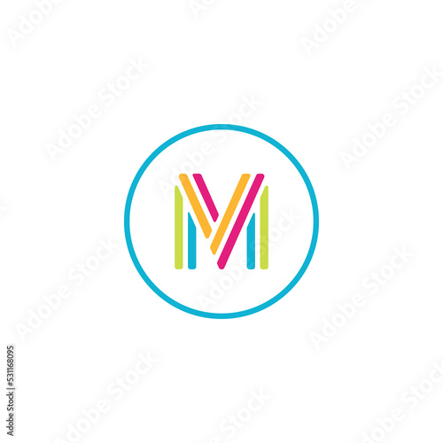 data letter M media logo it digital