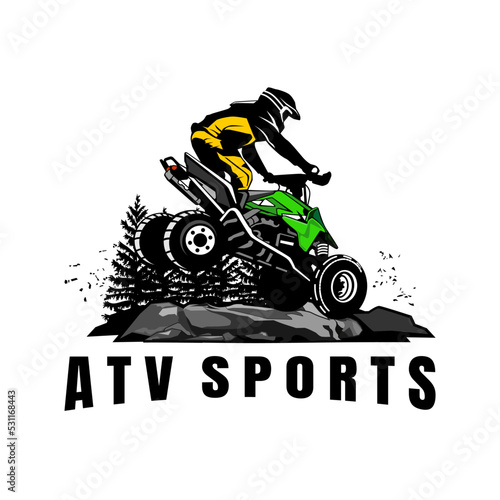 ATV SPORTS ILLUSTRATION DESIGN LOGO ICON VECTOR