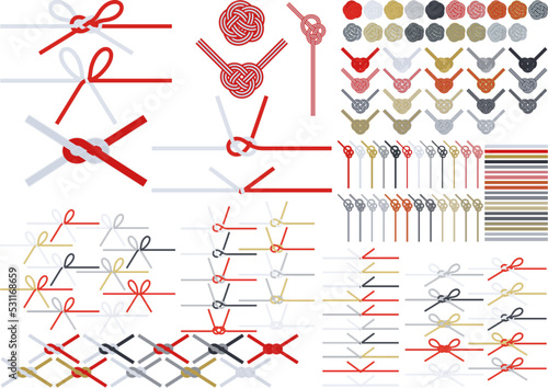 日本の伝統的な飾り紐　水引き　セット