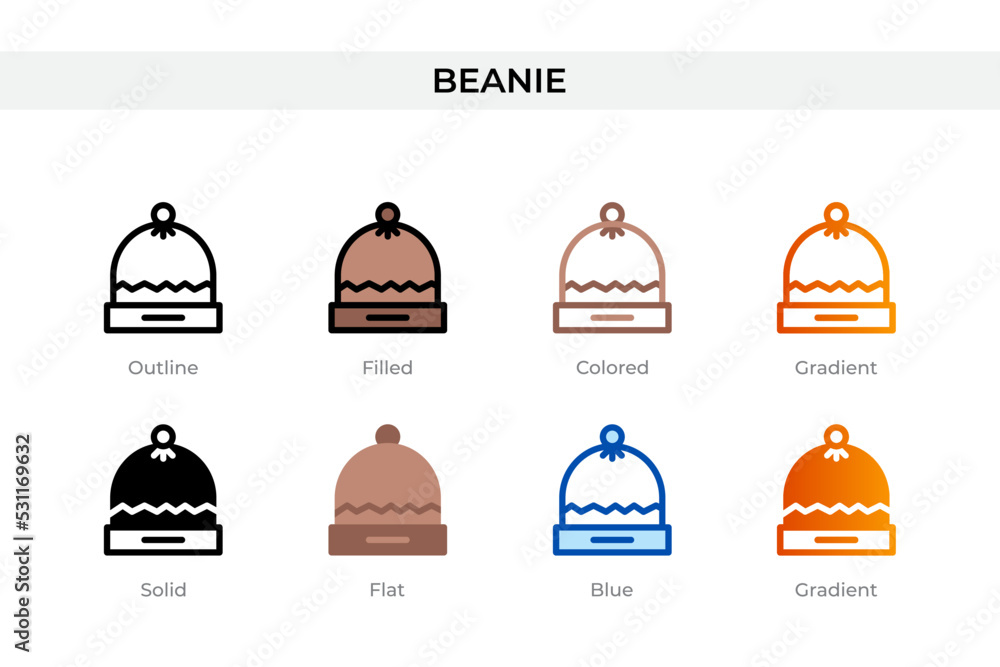 beanie icon in different style. beanie vector icons designed in outline, solid, colored, filled, gradient, and flat style. Symbol, logo illustration. Vector illustration beanie icon in different style. beanie vector icons designed in outline, solid, colored, filled, gradient, and flat style. Symbol, logo illustration. Vector illustration