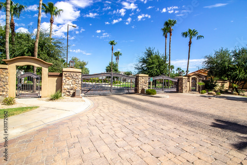 Entrance And Exit Gates At Secure Housing Subdivision © Tom
