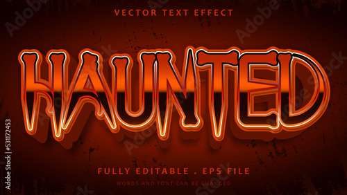 3d Gradient Word Haunted Editable Text Effect Design Template