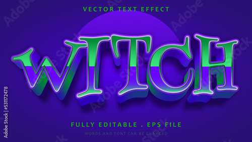 3d Modern Gradient Word Witch Editable Text Effect Design Template