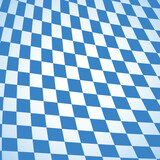 Oktoberfest background frame with bavarian white blue paper, banner. October fest background, text place, copy space. Bavaria State flag fabric table cloth. Oktoberfest cloth paper runner