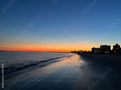 beautiful sunset in brooklyn beach © murattellioglu